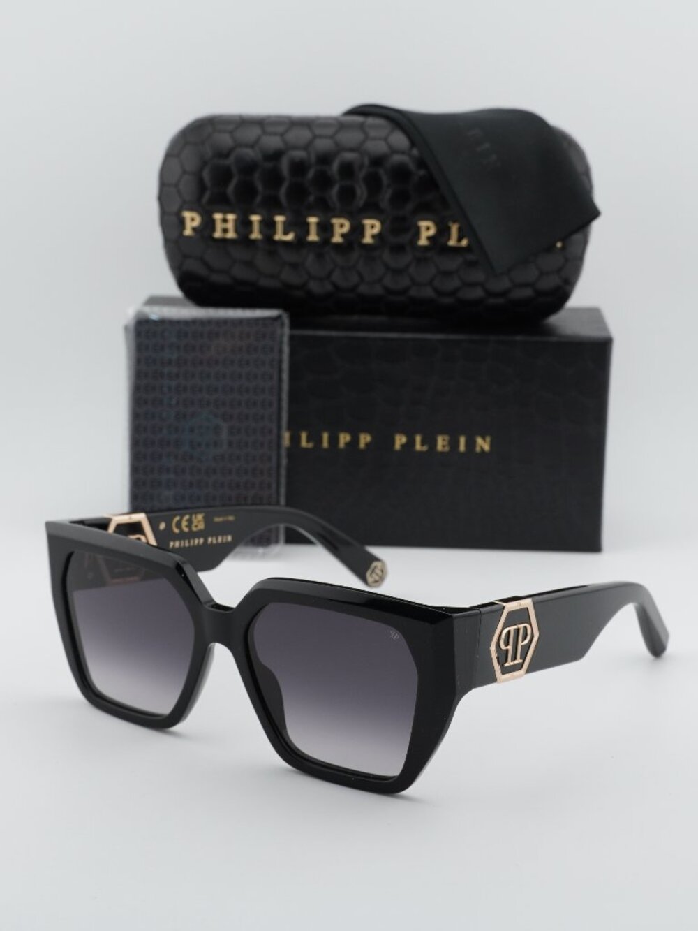 Philipp Plein SPP160 0700 Square Sunglasses – Black / Grey